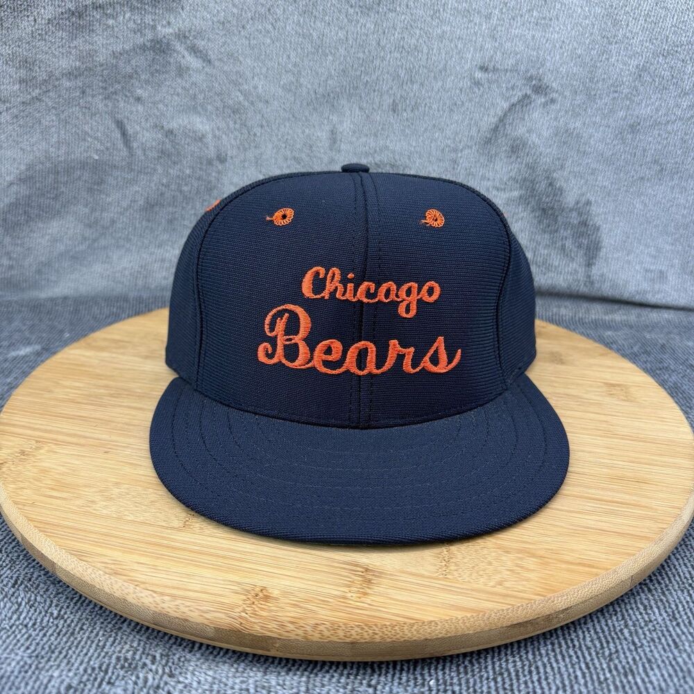 Chicago Bears VTG Hat Cap Fitted Men 7 Blue Pro Model NFL New Era Script USA 90s